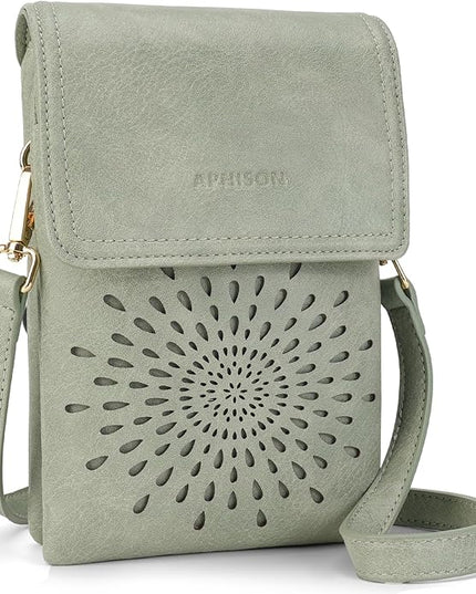 APHISON Small Crossbody Bags for Women Trendy, Leather Phone Wallet Purses Handbags Card Slots with Adjustable Strap
