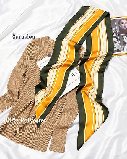 Purse Scarf For Handbags Head Scarves For Women's Hair Bags Scarfs Long Skinny Scarves Fashion Silky
