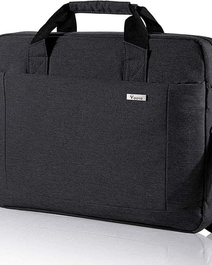 Voova Laptop Bag Case 17 17.3 Inch Computer Sleeve Messenger Bag with Shoulder Strap Expandable Waterproof Large Capacity Business Briefcase for Work Travel Fit 17-18” Laptop, Men Women, Black