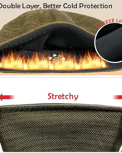Lvaiz Mens Winter Beanie Hat Warm Fleece Lined Skull Cap for Men Reversible Women Windproof Watch Hat Knit Warm Unisex Beanie