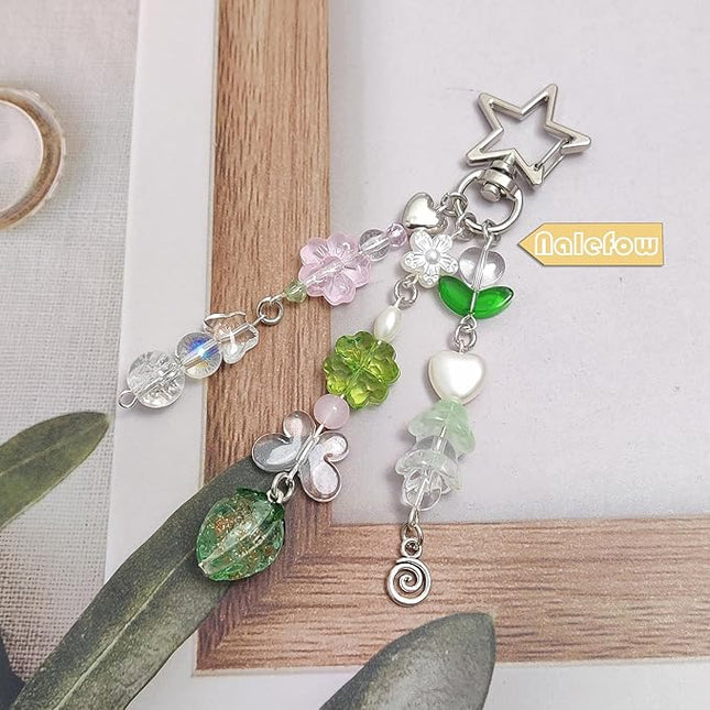Keychain Bag Accessories Cute Cherry Strawberry Flower Keychains Accessories Decor for Keys Bags Purses Gift