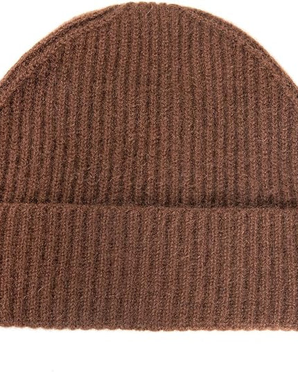Villand 100% Cashmere Ribbed Cuffed Hat for Men, Ultra-Soft Men's Pure Cashmere Winter Ski Beanie