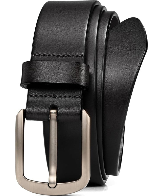 WOLFANT 1.5" Top Full Grain Leather Belt for Men in Gift Box,100% Italian Real Solid Leather