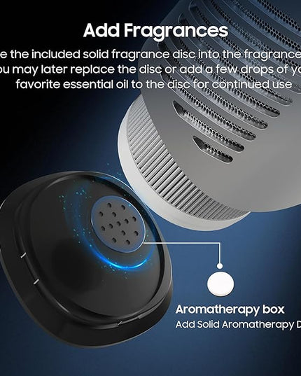 Waterless Car Diffuser for Essential Oils Small Portable Air Freshener, Mini Aroma 360 Scent Solid Fragrance Diffusers for Car Dormitory Studio Office