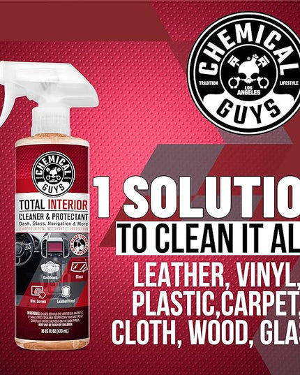 Chemical Guys SPI22516 Total Interior Cleaner & Protectant (Safe on Dash, Leather, Vinyl, Plastics, Trim, Glass, Fabric & More), 16 Fl Oz (Pack of 2) (Black Cherry Scent)
