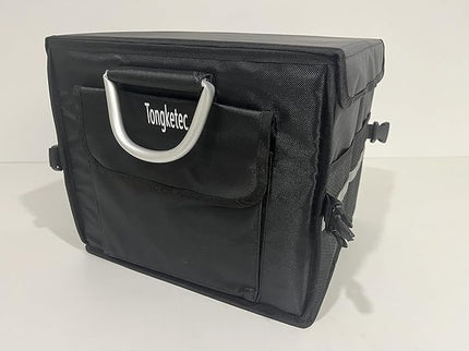 Trunk Organizer With Lid,Small,Black 28L,For SUV Car Truck,Collapsible Waterproof Oxford Fabric,Portable Multipurpose sorting,2-Compartments with Aluminium Alloy Handle