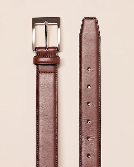 Amazon Essentials Men's Leather Belt, Classic Style