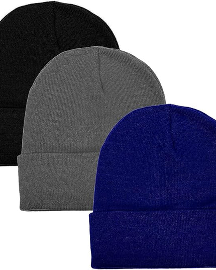 Gelante Unisex Beanie Cap Knitted Warm Solid Color and Multi-Color Multi-Packs