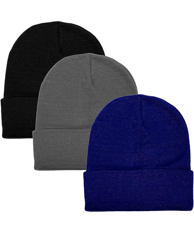 Gelante Unisex Beanie Cap Knitted Warm Solid Color and Multi-Color Multi-Packs