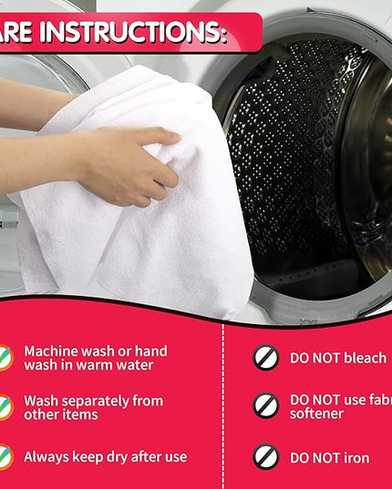 FIXSMITH White Microfiber Cleaning Cloth, Pack of 100, 11.5"X11.5" Cleaning Rags for Housekeeping and Kitchen, Reusable Shop Towels, Microfiber Towels for Cars, Lint Free, Scratch-Free