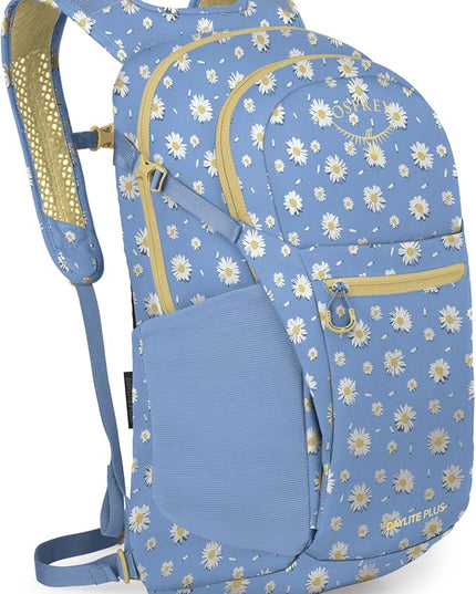 Osprey Daylite Plus Commuter Backpack - Lightweight, Everyday Pack with Laptop Sleeve and Water Bottle Pockets - Ideal for Work, School, and Travel with Versatile Storage, Daisy Print Sevres Blue