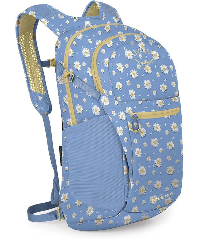 Osprey Daylite Plus Commuter Backpack - Lightweight, Everyday Pack with Laptop Sleeve and Water Bottle Pockets - Ideal for Work, School, and Travel with Versatile Storage, Daisy Print Sevres Blue