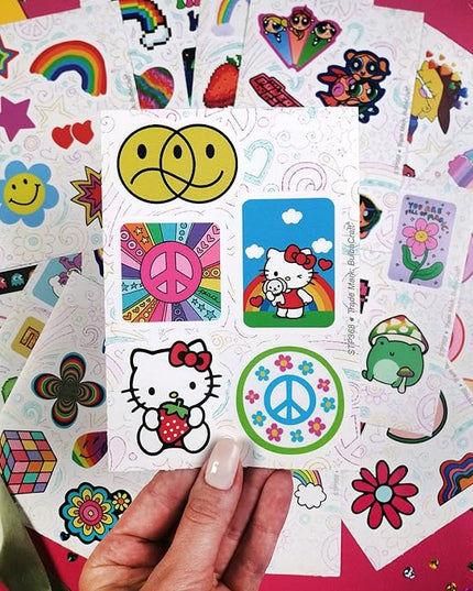 BulbaCraft BulbaCraft 100Pcs Indie Stickers Aesthetic, Kidcore Stickers, 90s & 2000s Laptop Decals, Y2K Decals, Indie Stuff, Gifts for Women & Men