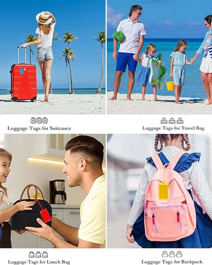 10 Pack Luggage Tags for Suitcases, Airplane Travel Essentials for Flying, International Travel Must Haves, and Luggage Accessories by Sodsay