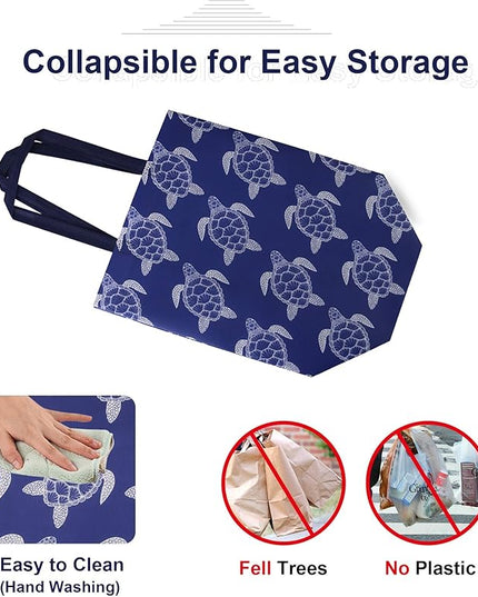 BeeGreen Animal Reusable Grocery Bags - W13*H13*D7 6 Packs Lightweight Shopping Totes with Long Handles, Water Resistant,Durable and Portable - Perfect for Groceries, Supermarket, Gifts, and More