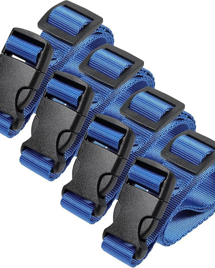 Vigorport Utility Straps Quick Release Nylon Backpack Accessory Bag Strap,Adjustable for Hiking,Travel,Outdoor Sports-4 Pack (Blue, 0.75" W-24 L)