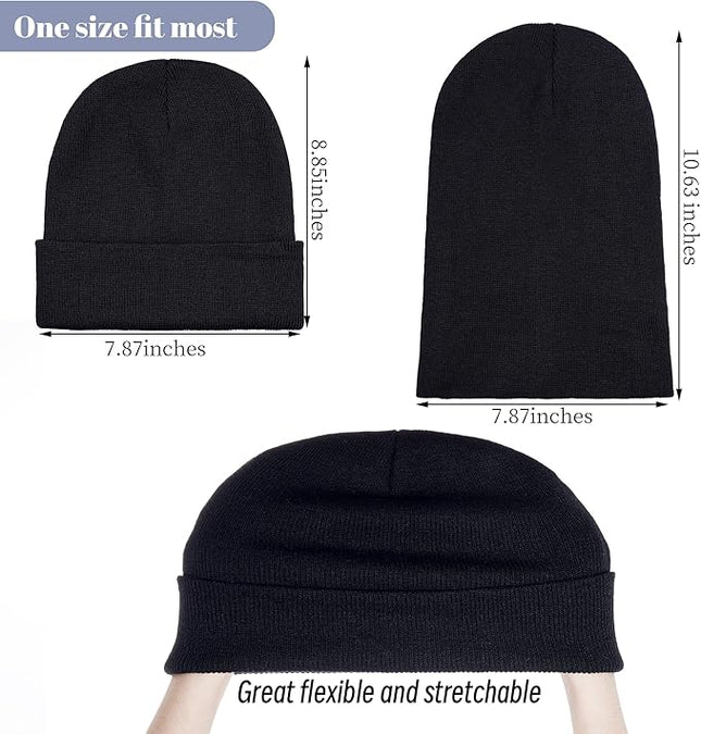 Pistha 12 Pack Beanie Hats Winter Hats for Men Women Knit Cuffed Skull Cap Warm Bulk Pack Gifts for Christmas Cold Weather