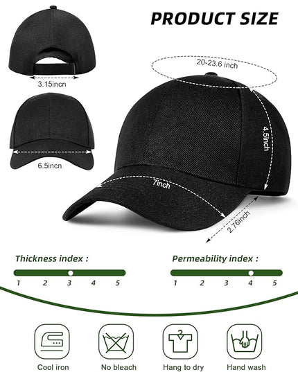 Handepo 24 Pcs Blank Baseball Cap Adjustable Back Strap Plain Blank Camouflage Hat Unisex Baseball Cap for Trucker Men Women