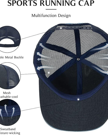 kozinu Unisex Trucker Hats Blank Mesh Snapback Hats Sport Plain Baseball Caps Adjustable Fitted Hat
