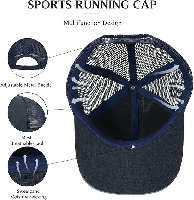 kozinu Unisex Trucker Hats Blank Mesh Snapback Hats Sport Plain Baseball Caps Adjustable Fitted Hat