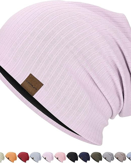 Slouchy Beanie for Men Women Soft Lightweight Running Beanie Hat Chemo Cap Skull Cap