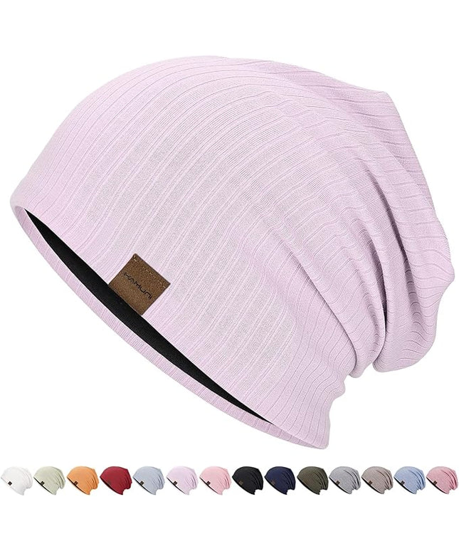 Slouchy Beanie for Men Women Soft Lightweight Running Beanie Hat Chemo Cap Skull Cap