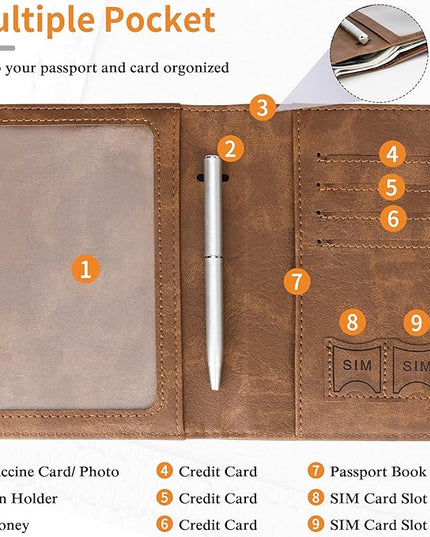 TIGARI Passport Holder for Travel Women Men, PU Leather Waterproof RFID Wallet Cover Case Sleeve, Valentines Day Gifts, Vacation Plane Cruise Travel Document Organizer Essentials