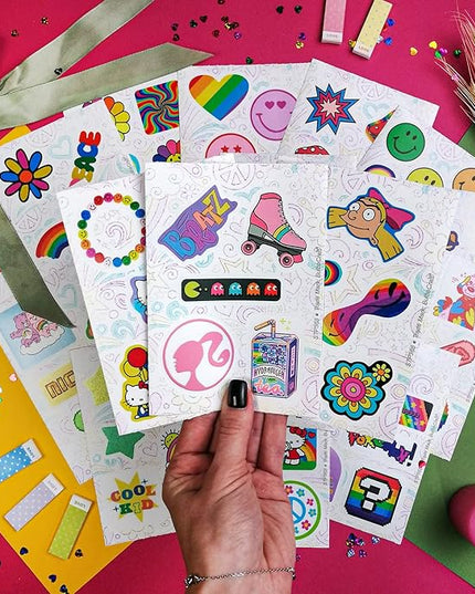 BulbaCraft BulbaCraft 100Pcs Indie Stickers Aesthetic, Kidcore Stickers, 90s & 2000s Laptop Decals, Y2K Decals, Indie Stuff, Gifts for Women & Men