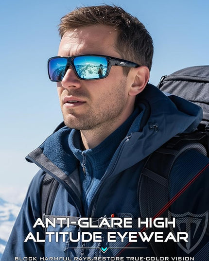 ATTCL Polarized Sunglasses Men for Fishing: UV Protection Lightweight TR90 Sports Wrap Sun Glasses Driving Golf Running