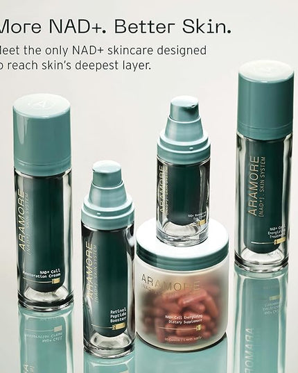Aramore NAD+ Cell Energizing Skin Care Treatment with Proprietary NAD+ Precursor Complex, Clinically Proven to Target 12 Signs of Aging - 15ml