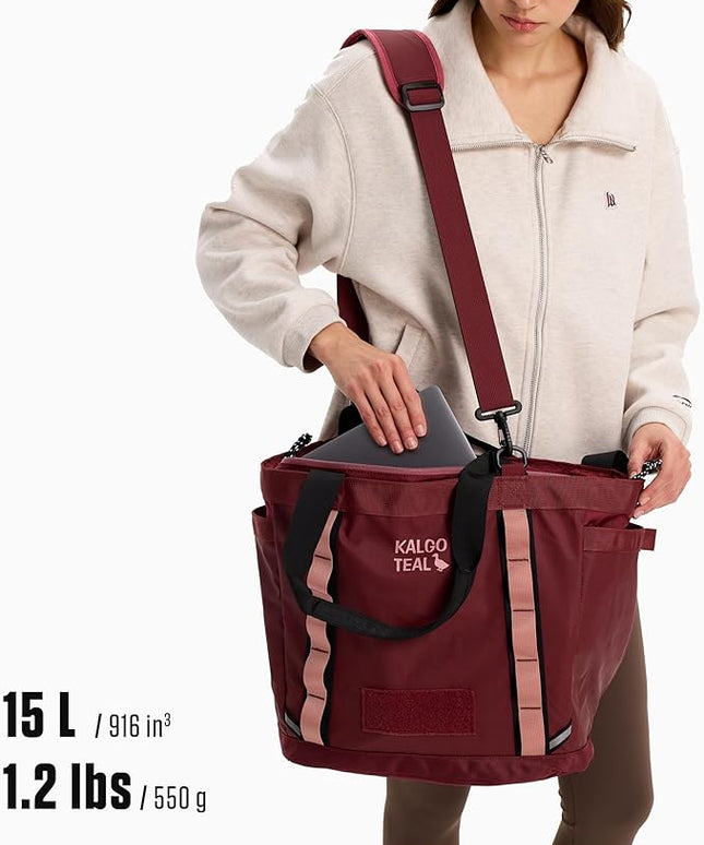 Utility Tote 15L, Over Shoulder & Crossbody Carry, Water Repellent, Full Zip, Laptop Sleeve
