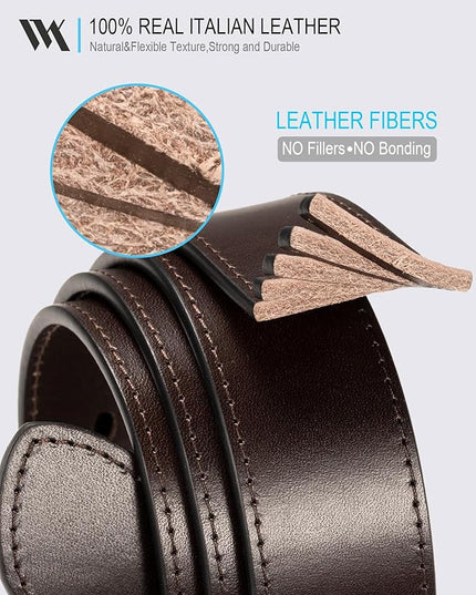 WOLFANT Men's 35mm Dress Casual Belt,100% Italian Full Grain Real Solid Leather