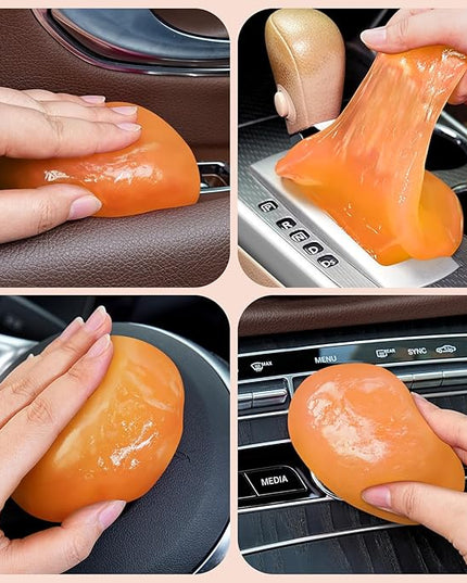 Car Cleaning Gel Car Cleaning Putty Car Putty Car Interior Cleaner Car Slime Car Detailing Kit Car Accessories Gifts for Men Women Stocking Stuffers Orange