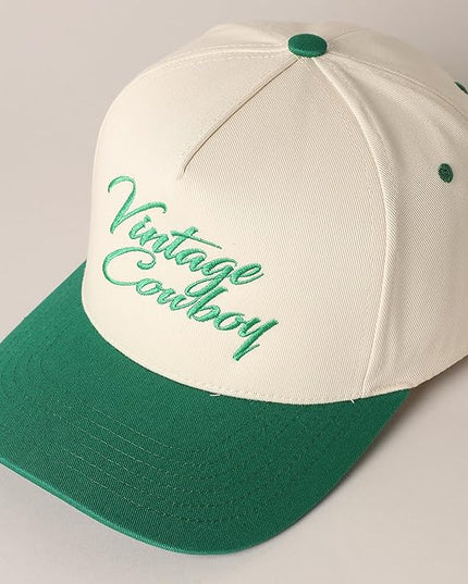 MIRMARU Two-Tone Vintage Canvas Trucker Hats for Men & Women, Adjustable Size Baseball Caps with Trendy Embroidered Design