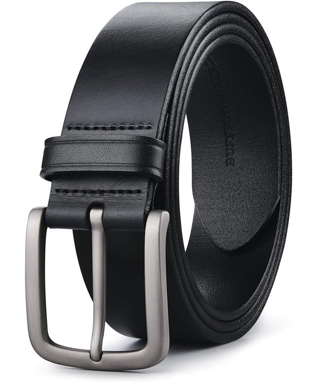 Buffway Men's Leather Belt,1.5" Handmade Top-Grain Leather–Durable,Comfortable,Suitable for Everyday Formal & Casual Wear