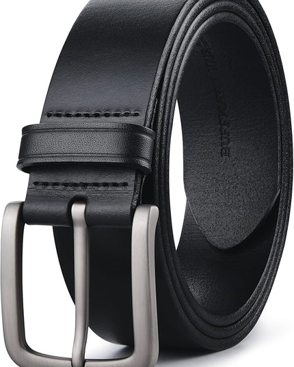 Buffway Men's Leather Belt,1.5" Handmade Top-Grain Leather–Durable,Comfortable,Suitable for Everyday Formal & Casual Wear
