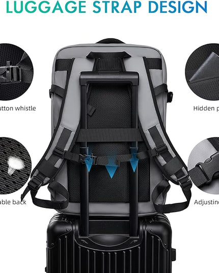 Laptop Backpack for Women, 50L Carry On Backpack Men, Expandable Flight Approved Water Resistant Luggage with 3 Packing Cubes & USB Port, Travel Backpack Fits 17.3 Inch Notebook