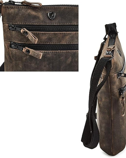 Crossbody Sling Bag for Women Small Real Leather Purse Vintage Travel Crossover Shoulder Bag Handmade