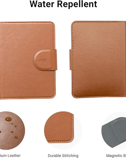LHiDS Leatherette Passport Holder with RFID Protection, Premium PU Leather, Snap Button Closure, Travel Passport Wallet Cover for Passport, Boarding Passes, Business Cards, Cash (Classic Brown)