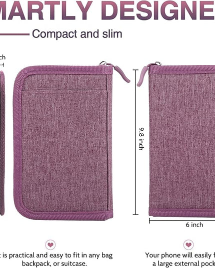 Passport Holder for Travel, Women Rfid Blocking Passport Wallet, Travel Essentials Premium Wallets, Waterproof Passport Holders Bag for Men Traveling, Travel Document Organizer Credit Cards Case
