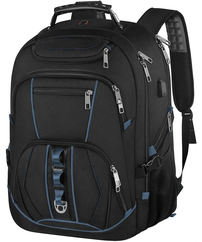Laptop Backpack, Blue, 55L Capacity, TSA Approved, Multipurpose, Convenient USB Port, Comfortable Back Design, Durable Polyester Fabric