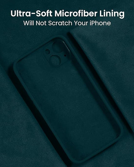 FireNova Designed for iPhone 15 Case, Silicone Upgraded [Camera Protection] Phone Case with [2 Screen Protectors], Soft Anti-Scratch Microfiber Lining Inside, 6.1 inch, Teal