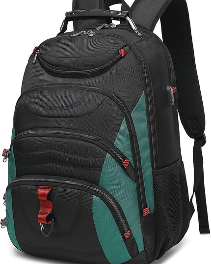 Boavan Laptop Backpack for men, 17.3 inch Laptop Bag with USB Port, Waterproof Travel Work Backpack Purse, Anti-Theft Teacher Nurse Doctor Casual Bookbags Office Business backpack，Black&Deep Juniper