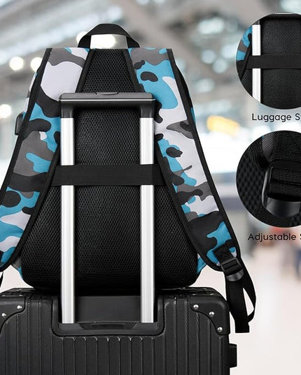 YAMTION School Backpack,Bookbag Men and Teen Boy Schoolbag with USB Charging Port for High School College