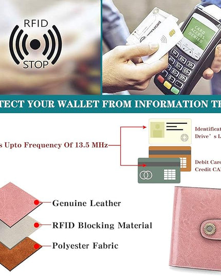 FALAN MULE Small Wallet for Women Leather Bifold Compact Small Womens Wallet with RFID Blocking