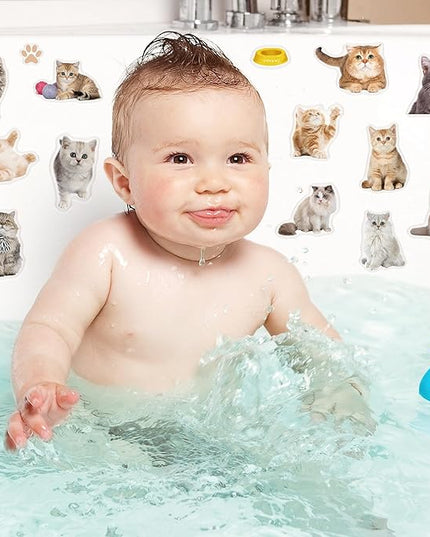 20 Pcs Cat Thick Gel Clings Kitten Window Gel Clings Decals Stickers for Kids Toddlers and Adults Cute Reusable Window Clings for Home Airplane Classroom Nursery Cat Party Supplies Decorations