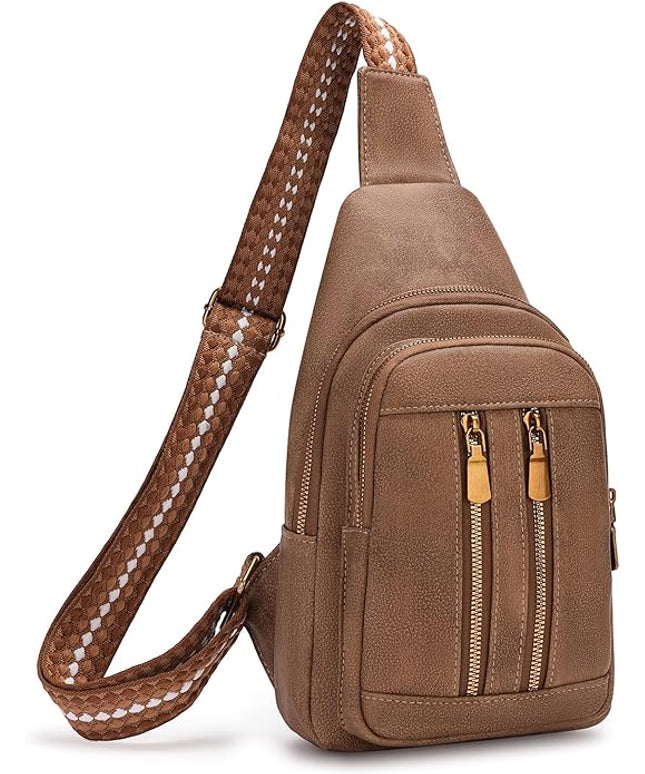 FALAN MULE Crossbody Bags for Women Trendy Leather Sling Chest Bag Fanny Packs for Women