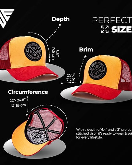Urban Effort Mesh Back Cap - for Men and Women Baseball Hat 5-Panel Trucker Hat - Great Snapback Closure for Hunting & Hiking