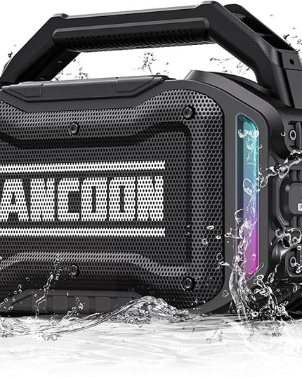 Speakers Bluetooth Wireless: 80W(Peak) Loud Speaker with Bass, 20H Playtime, IPX6 Waterproof, Large Jobsite Speakers for Work, Outdoor, Workshop, Garage, Portable Speaker with TWS (Black)