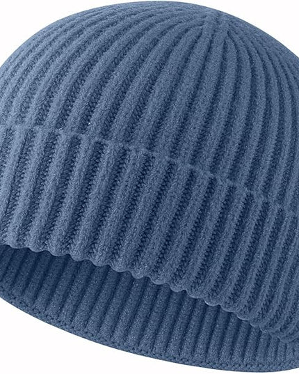 ROYBENS Swag Wool Knit Cuff Short Fisherman Beanie for Men Women, Winter Warm Hats